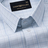 Pralog Ice Blue Check Cotton Shirt - John Ellies