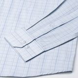 Pralog Ice Blue Check Cotton Shirt - John Ellies