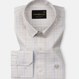 Pralog Cream Check Cotton Shirt - John Ellies