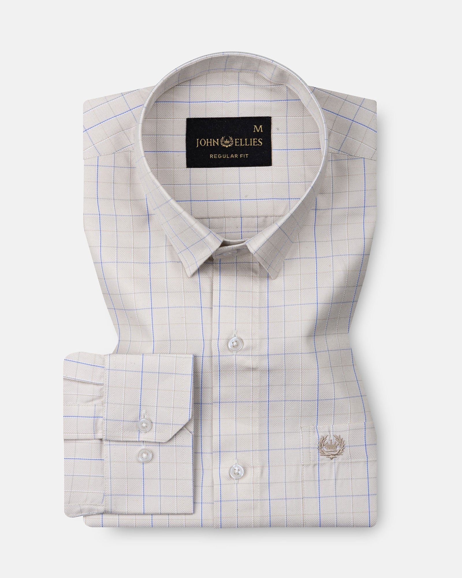 Pralog Cream Check Cotton Shirt - John Ellies