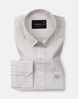 Pralog Cream Check Cotton Shirt