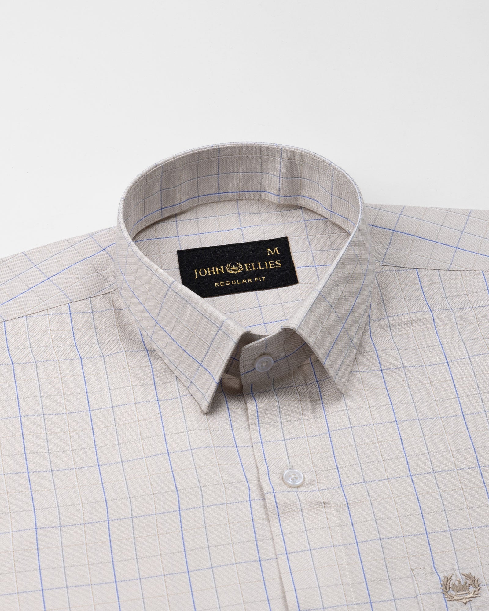 Pralog Cream Check Cotton Shirt - John Ellies
