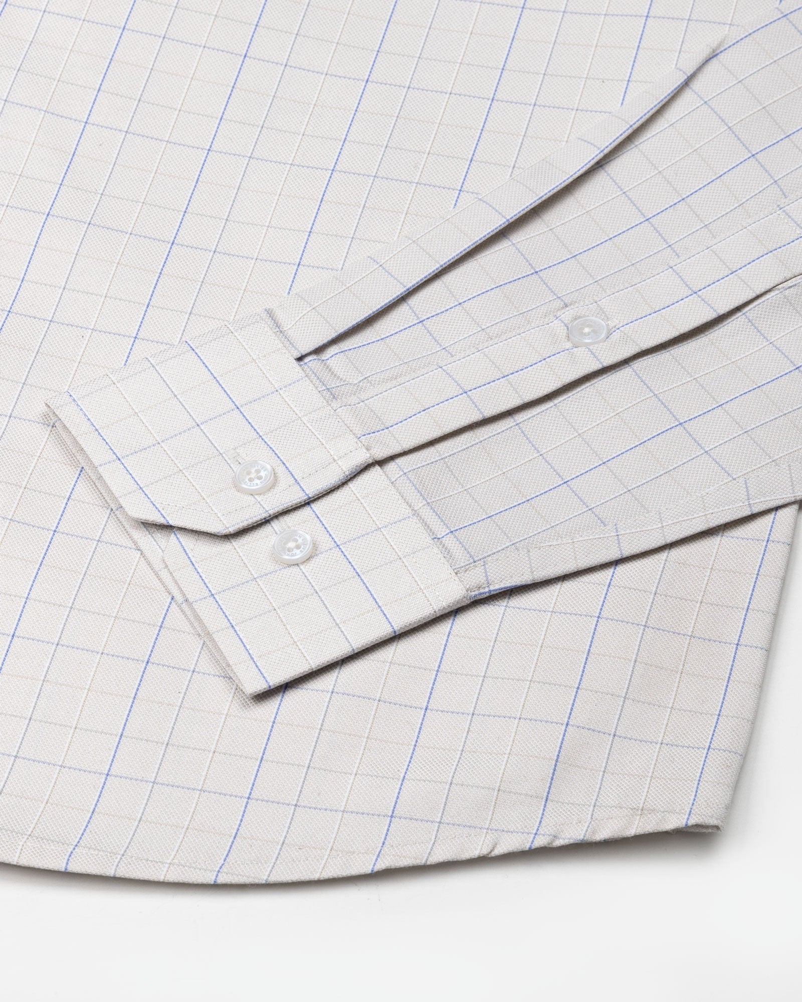 Pralog Cream Check Cotton Shirt - John Ellies