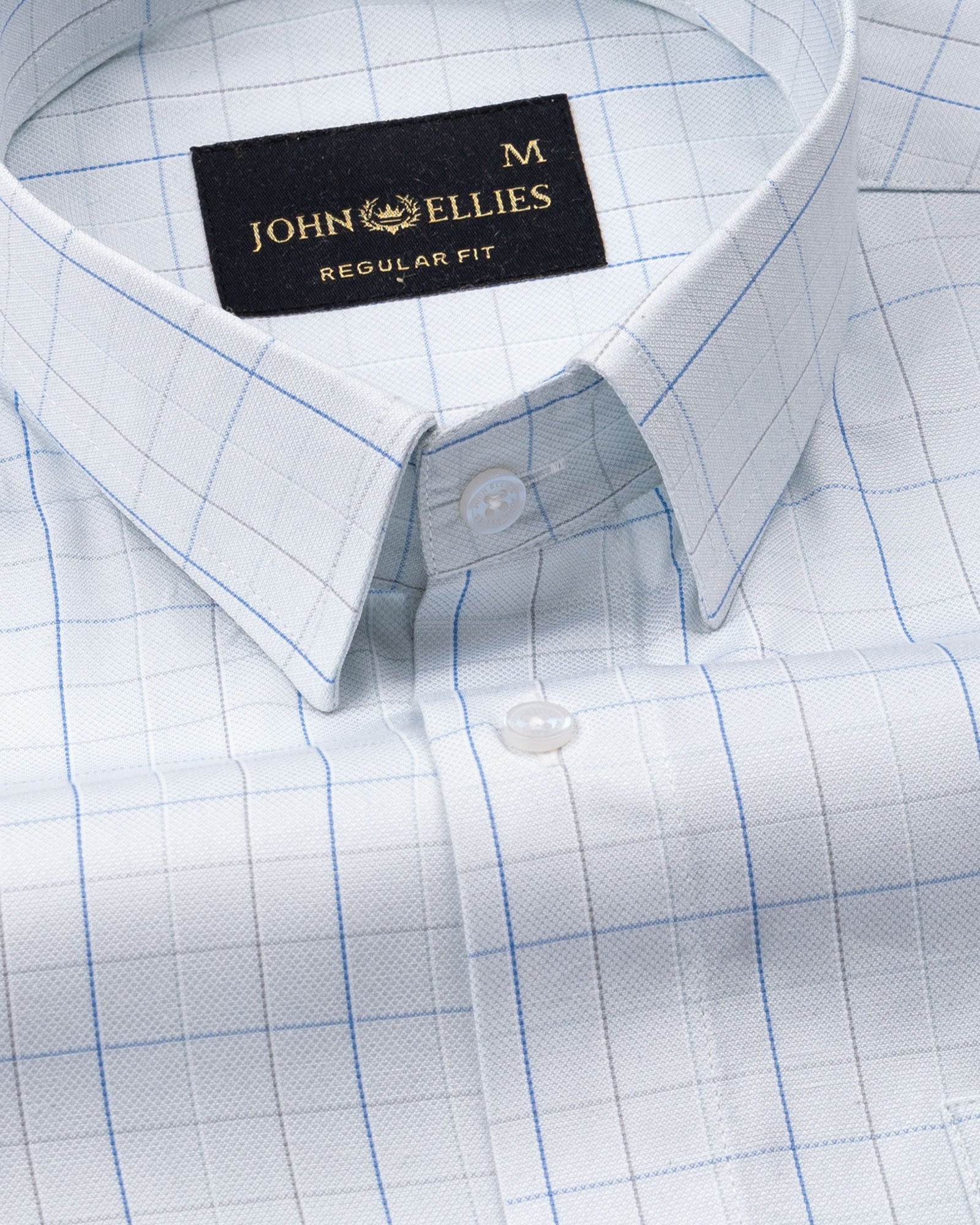 Pralog Mint Green Check Cotton Shirt - John Ellies