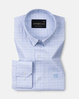 Pralog Sky Blue Check Cotton Shirt