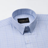 Pralog Sky Blue Check Cotton Shirt - John Ellies