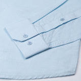 Dastiny Sky Blue Plain Mandarin Luxurious Linen Shirt - John Ellies