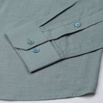 Dastiny Olive Plain Mandarin Luxurious Linen Shirt - John Ellies