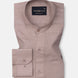 Dastiny Brown Plain Mandarin Luxurious Linen Shirt - John Ellies