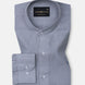 Dastiny Grey Plain Mandarin Luxurious Linen Shirt - John Ellies