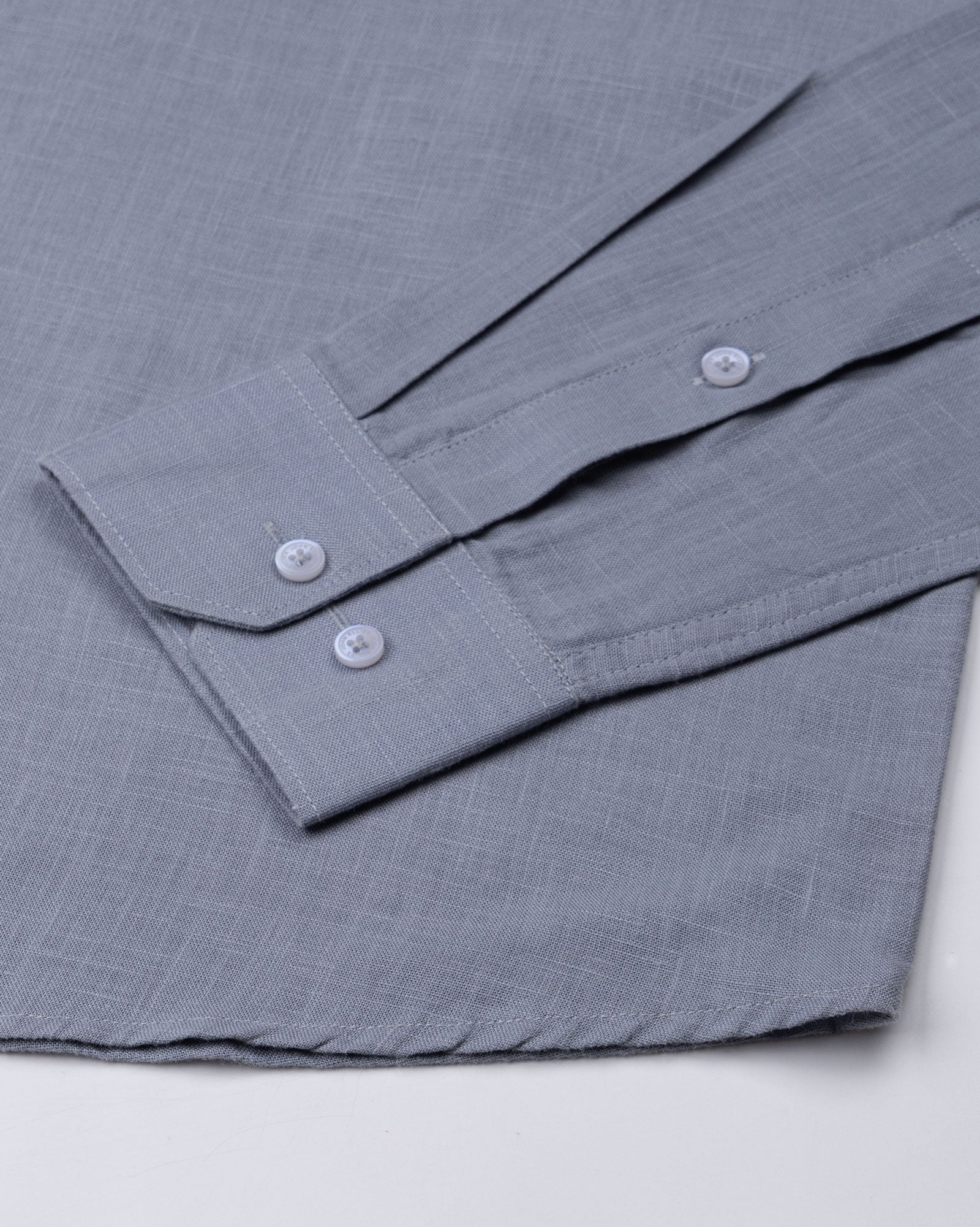 Dastiny Grey Plain Mandarin Luxurious Linen Shirt - John Ellies