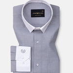 Regenc Silver White Cuff Collar Oxford Cotton Shirt - John Ellies