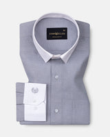 Regenc Silver White Cuff Collar Oxford Cotton Shirt