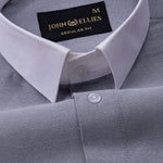 Regenc Silver White Cuff Collar Oxford Cotton Shirt - John Ellies