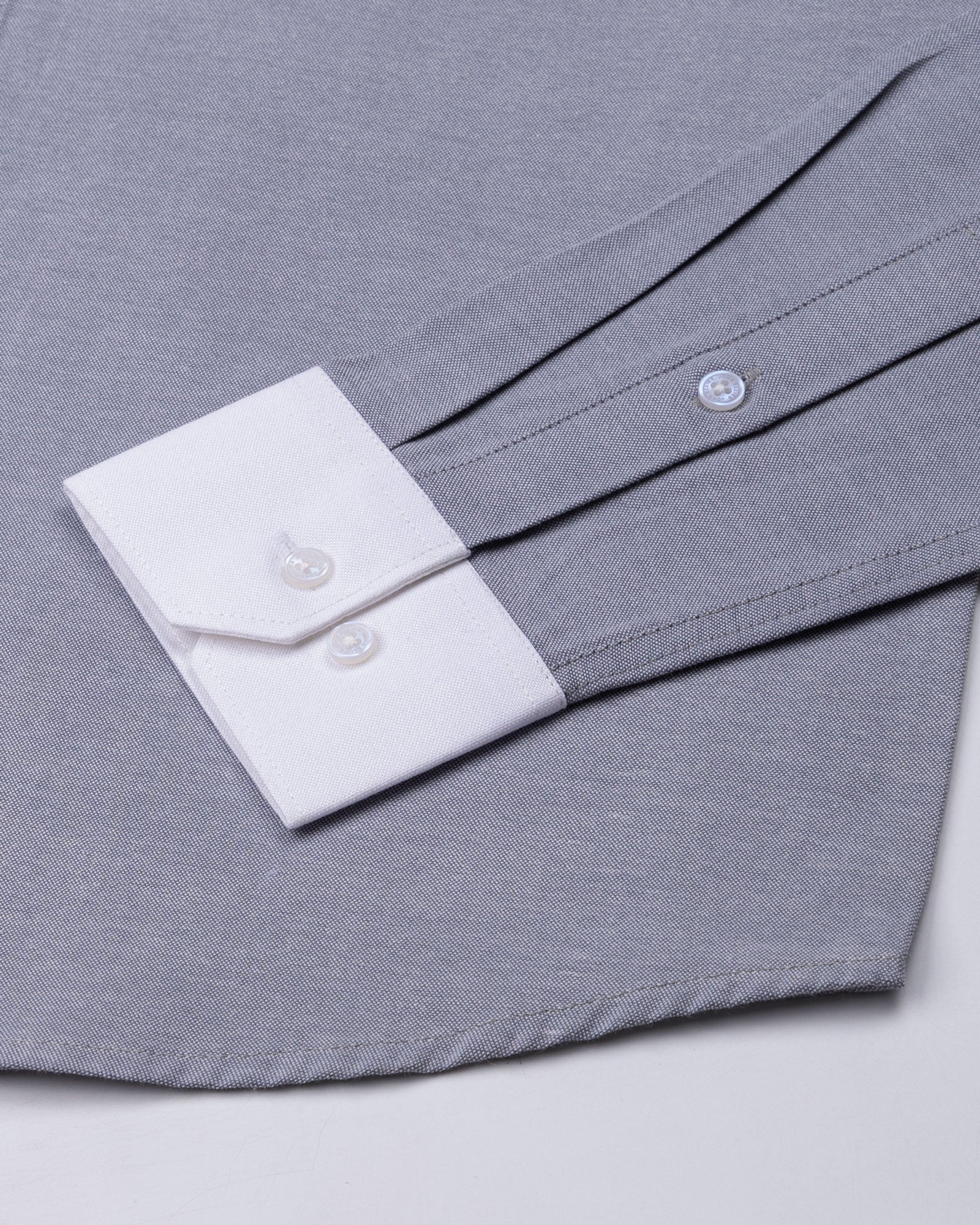 Regenc Silver White Cuff Collar Oxford Cotton Shirt - John Ellies