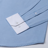 Regenc Sky Blue White Cuff Collar Oxford Cotton Shirt - John Ellies
