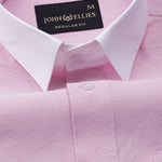 Regenc Pink White Cuff Collar Oxford Cotton Shirt - John Ellies