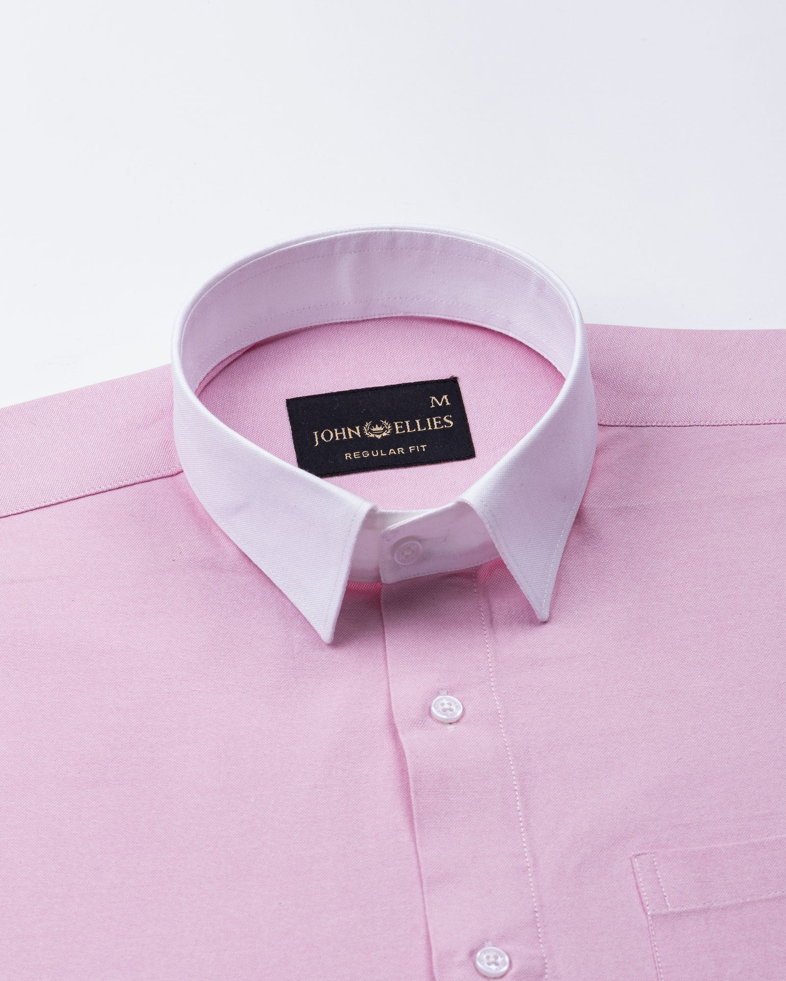Regenc Pink White Cuff Collar Oxford Cotton Shirt - John Ellies