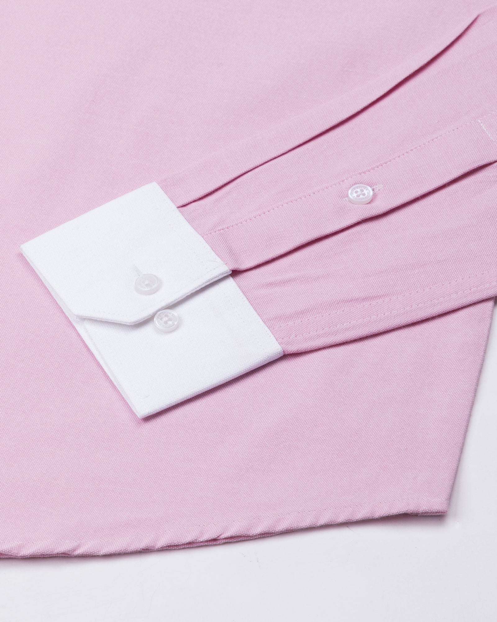 Regenc Pink White Cuff Collar Oxford Cotton Shirt - John Ellies