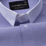 Regenc Lavender White Cuff Collar Oxford Cotton Shirt - John Ellies