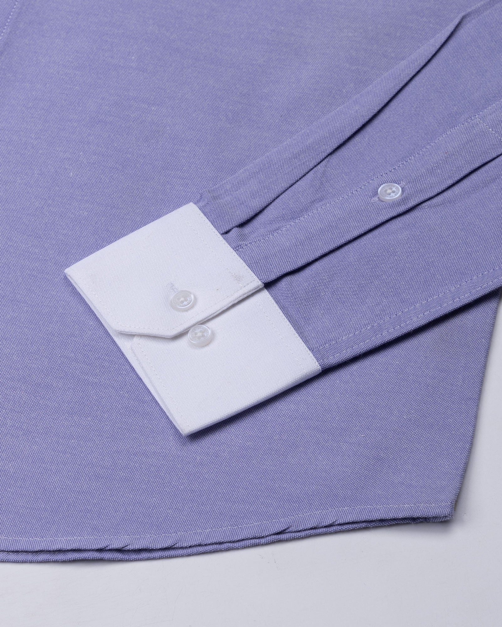 Regenc Lavender White Cuff Collar Oxford Cotton Shirt - John Ellies