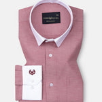 Regenc Red White Cuff Collar Oxford Cotton Shirt - John Ellies