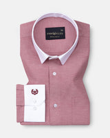 Regenc Red White Cuff Collar Oxford Cotton Shirt