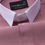 Regenc Red White Cuff Collar Oxford Cotton Shirt - John Ellies