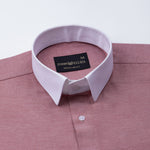 Regenc Red White Cuff Collar Oxford Cotton Shirt - John Ellies