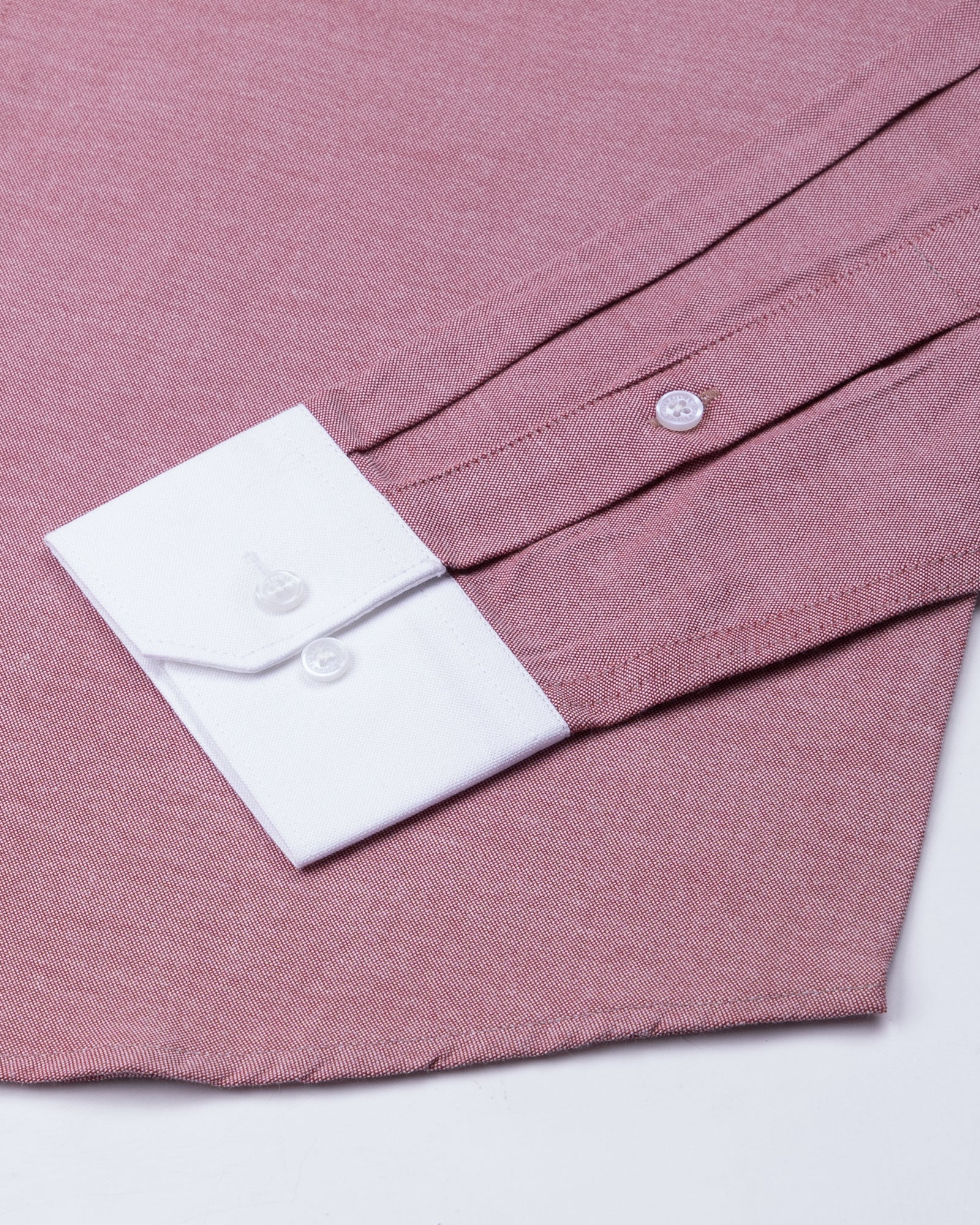 Regenc Red White Cuff Collar Oxford Cotton Shirt - John Ellies