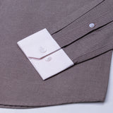 Regenc Brown White Cuff Collar Oxford Cotton Shirt - John Ellies
