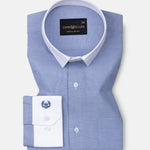 Regenc Navy Blue White Cuff Collar Oxford Cotton Shirt - John Ellies
