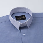 Regenc Navy Blue White Cuff Collar Oxford Cotton Shirt - John Ellies