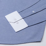 Regenc Navy Blue White Cuff Collar Oxford Cotton Shirt - John Ellies