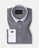 Regenc Black White Cuff Collar Oxford Cotton Shirt