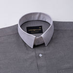 Regenc Black White Cuff Collar Oxford Cotton Shirt - John Ellies