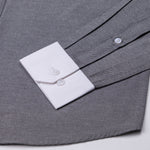 Regenc Black White Cuff Collar Oxford Cotton Shirt - John Ellies