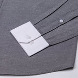 Regenc Black White Cuff Collar Oxford Cotton Shirt - John Ellies