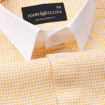 Radius Yellow Check White Cuff Collar Oxford Shirt - John Ellies