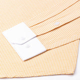 Radius Yellow Check White Cuff Collar Oxford Shirt - John Ellies