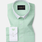 Radius Lime Check White Cuff Collar Oxford Shirt - John Ellies