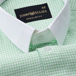 Radius Lime Check White Cuff Collar Oxford Shirt - John Ellies