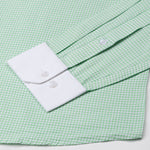 Radius Lime Check White Cuff Collar Oxford Shirt - John Ellies