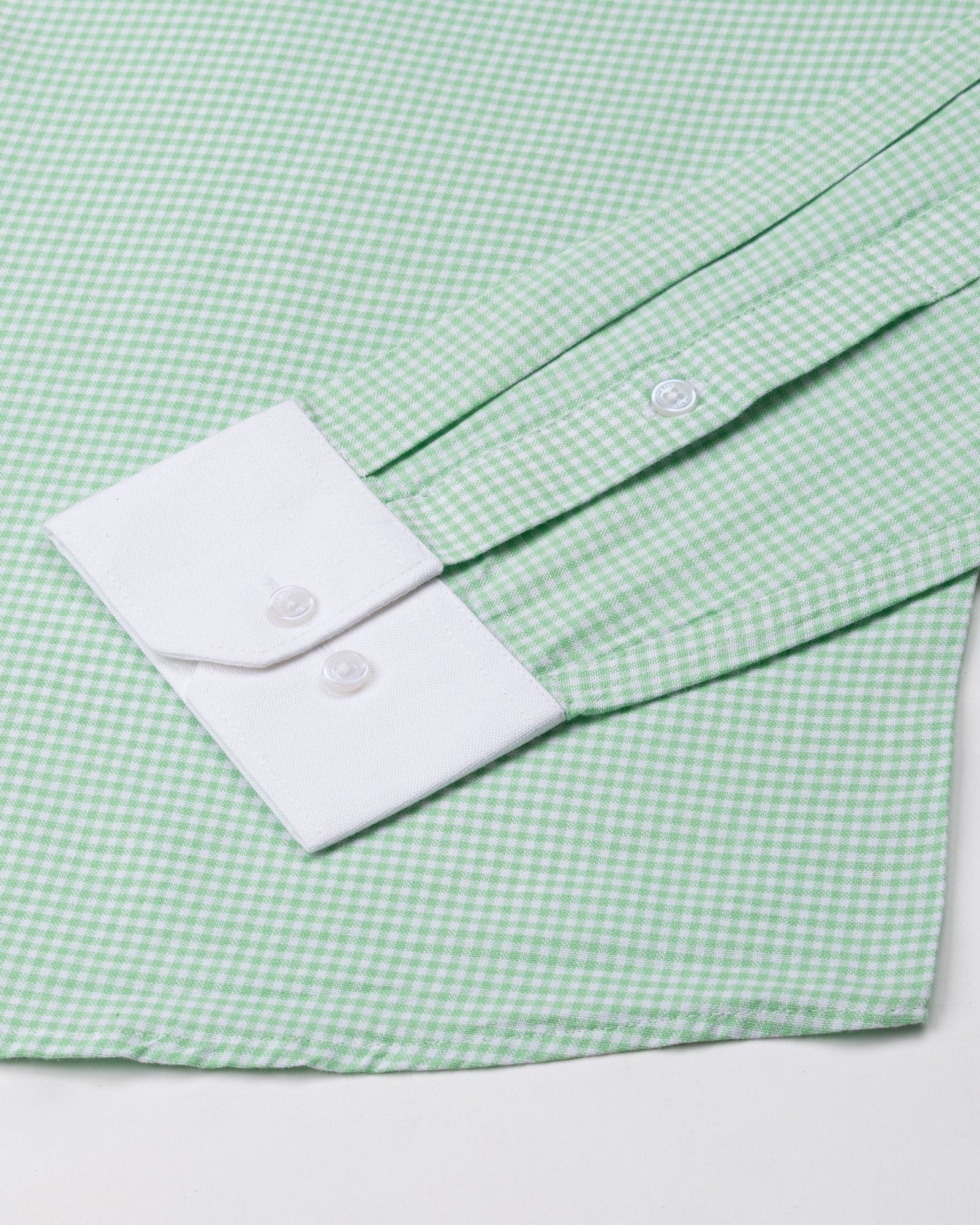 Radius Lime Check White Cuff Collar Oxford Shirt - John Ellies