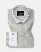 Radius Olive Check White Cuff Collar Oxford Shirt