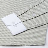 Radius Olive Check White Cuff Collar Oxford Shirt - John Ellies