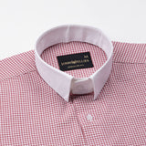 Radius Red Check White Cuff Collar Oxford Shirt - John Ellies