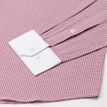 Radius Red Check White Cuff Collar Oxford Shirt - John Ellies