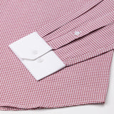 Radius Red Check White Cuff Collar Oxford Shirt - John Ellies