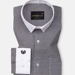 Radius Black Check White Cuff Collar Oxford Shirt - John Ellies